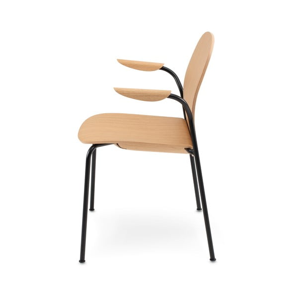 Blagovaonske stolice u setu s naslonima za ruke/sklopive 2 kom u dekoru hrasta u prirodnoj boji Book – Gazzda-image-4