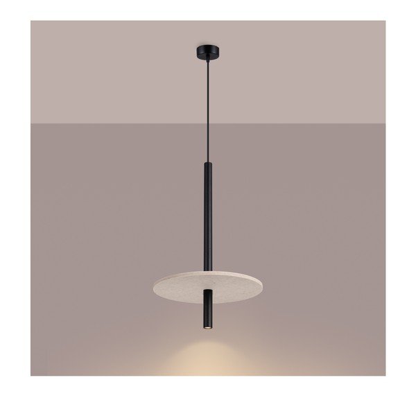 Crna/bež metalna viseća svjetiljka ø 30 cm Rilu – Sollux-image-2