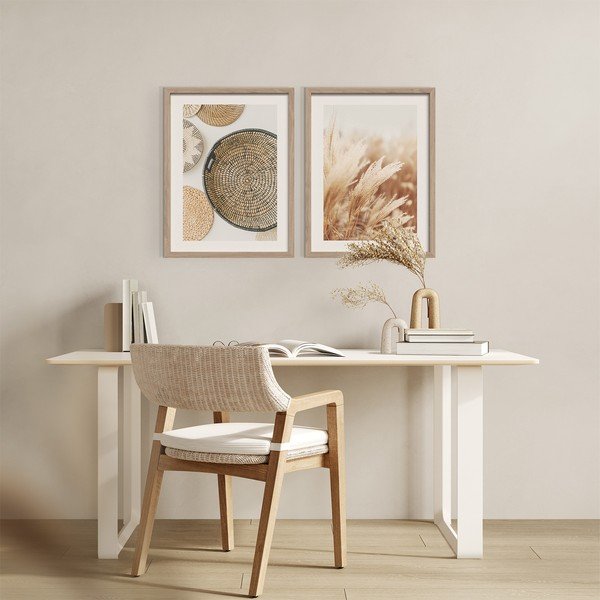 Tiskane slike u setu 2 kom s okvirom 30x40 cm Full Beige – Styler-image-1