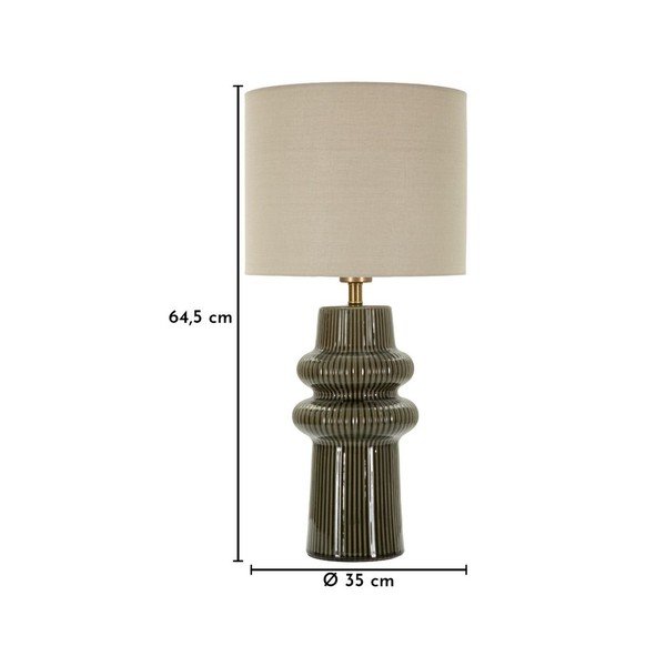 Kaki zelena/krem stolna lampa keramička s tekstilnim sjenilom (visina 64,5 cm) Harmony – Mauro Ferretti-image-4