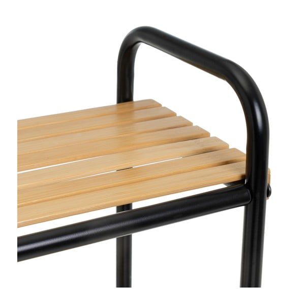 Crni/u prirodnoj boji od bambusa regal 41x77 cm – Casa Selección-image-4