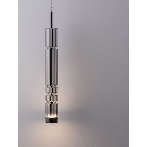 Siva staklena LED viseća svjetiljka ø 8 cm Bento – Nova Luce-image-1