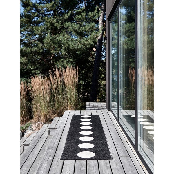 Crno-bijeli unutarnji i vanjski tepih 70x90 cm Vera Black – Pappelina-image-4
