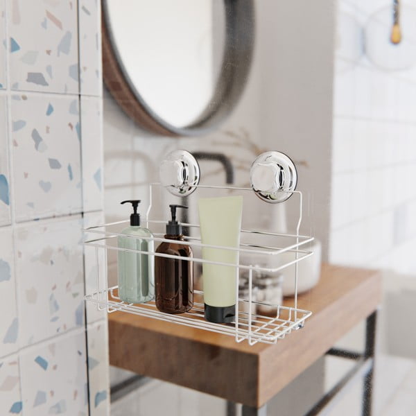 Metalna samoljepljiva kupaonska polica u srebrnoj boji Bestlock Bath – Compactor-image-1