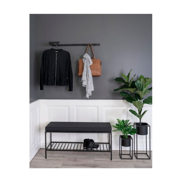 Crna metalna zidna vješalica Trento – House Nordic-image-2