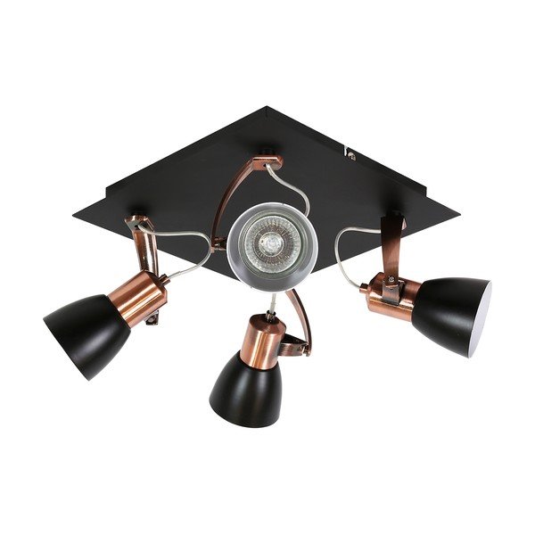 Crna/u bakrenoj boji stropna svjetiljka s metalnim sjenilom 30x30 cm Markus – Candellux Lighting-image-1