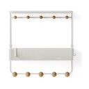 Bijela zidna vješalica od prirodnog metala s policom Estique - Umbra