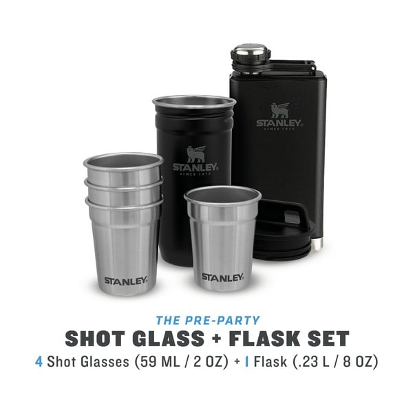 Crni set pljoske i čaša od nehrđajućeg čelika 6 kom 250 ml Adventure Black – Stanley-image-2