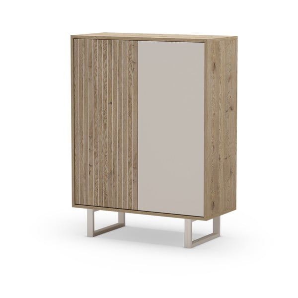 Sivi/u prirodnoj boji ormarić u dekoru hrasta 90x120 cm Millay – Marckeric-image-2