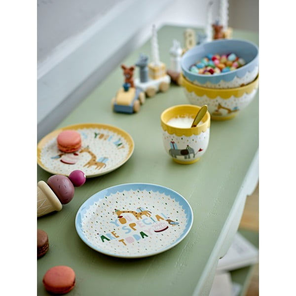 Žuta /krem dječja zdjelica od kamenine ø 13,5 cm Celebrate – Bloomingville Mini-image-1