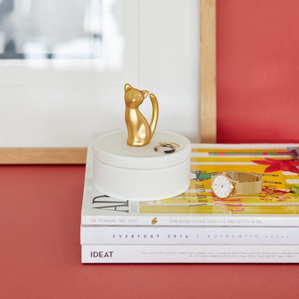 Bijela porculanska kutija za nakit Balvi Cat-image-1