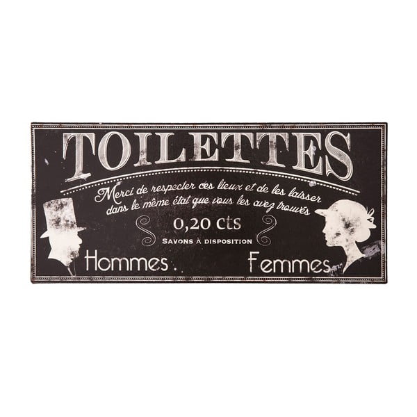 Metalni ukrasni znak 36x16 cm Toilettes – Antic Line