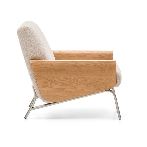 Bež fotelja od šenila Amsen – Kave Home-image-3