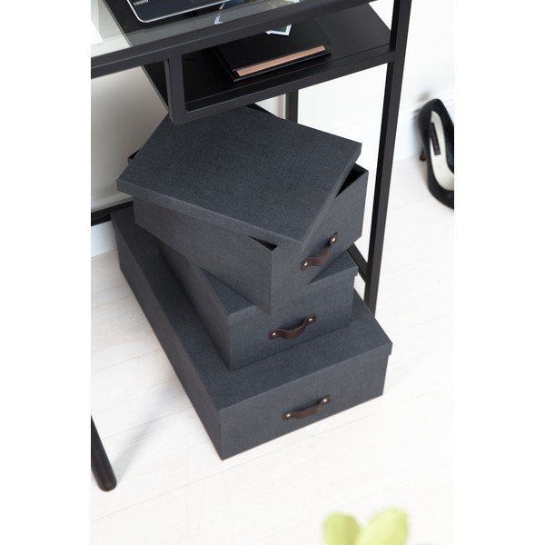 Set od 3 crne kutije za pohranu Bigso Box of Sweden Inge-image-1