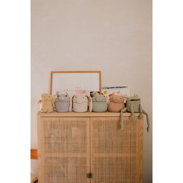 Žuta  tekstilna dječja kutija za pohranu ø 13x15 cm Mini Charlie the Chicken – Lorena Canals-image-4