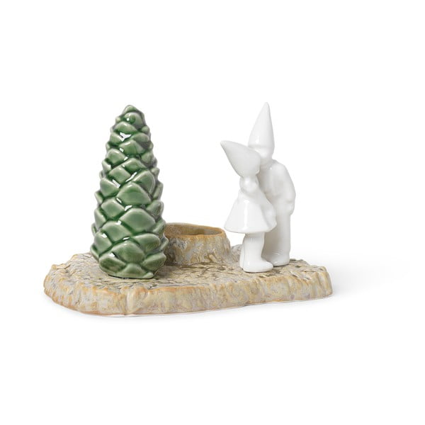 Božićni zemljani svijećnjak Kähler Design Christmas Kiss, dužina 17 cm-image-2