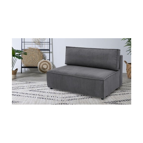 Tamno siva modularna sjedeća garnitura od samta (srednji modul ) Nihad modular – Bobochic Paris-image-1