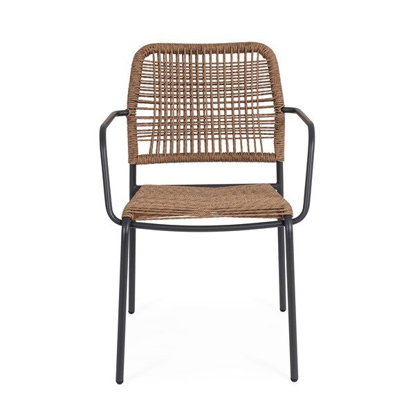 Tamno siva/u prirodnoj boji metalna vrtna stolica Jable – Bizzotto-image-2