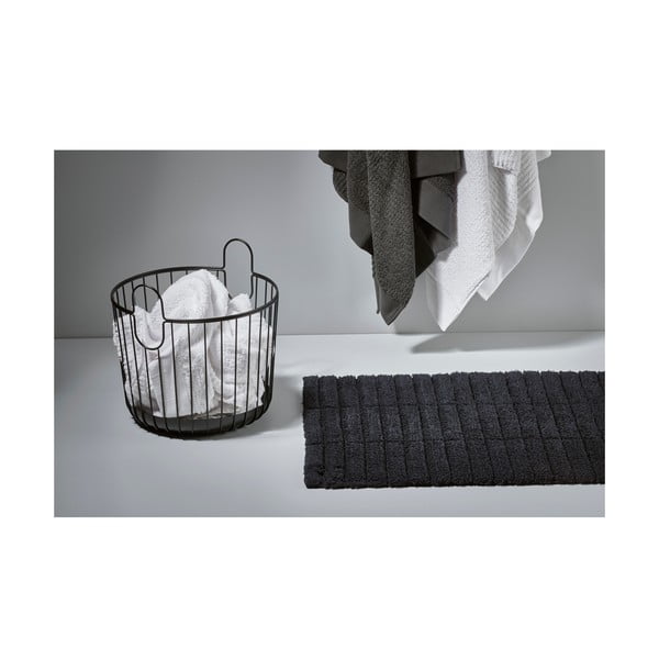 Crni pamučni tepih za kupaonicu Zone Tiles, 50 x 80 cm-image-1