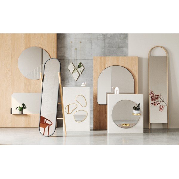 Stojeće ogledalo s okvirom od masivnog drveta 45x196 cm Bellwood – Umbra-image-4