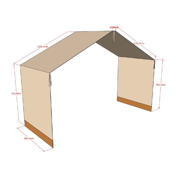 Svjetlo smeđa pamučna dječja zavjesa za krevet 86x414 cm Forrest – Vipack-image-3