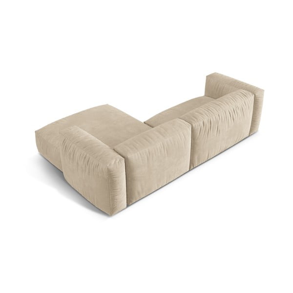 Bež baršunasti kutna garnitura (s desnim kutom/s ležaljkom) Martina – Micadoni -image-3