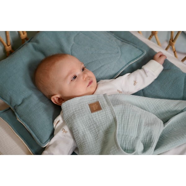 Zelena deka za bebe od muslina 100x100 cm Mint - Moi Mili-image-3
