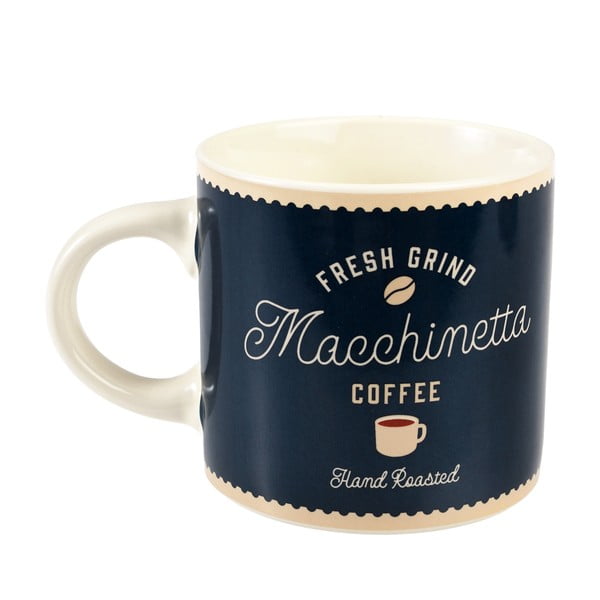 Tamno plava/krem keramička šalica 350 ml Macchinetta – Rex London