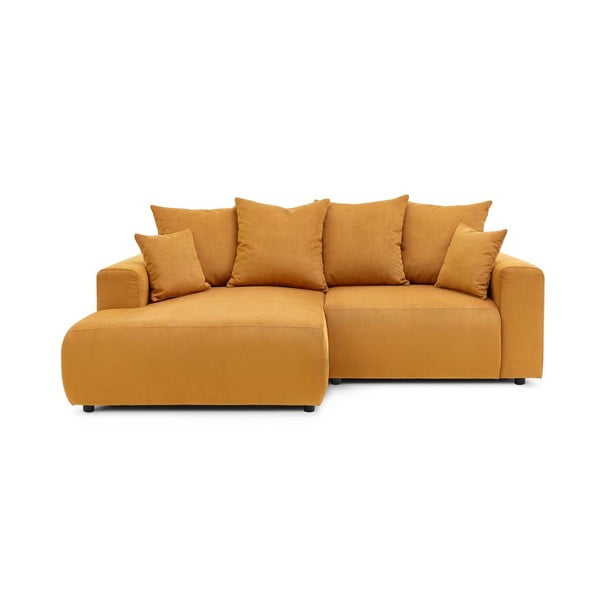 Oker žuta baršunasti kutna garnitura Enjoy – Bobochic Paris