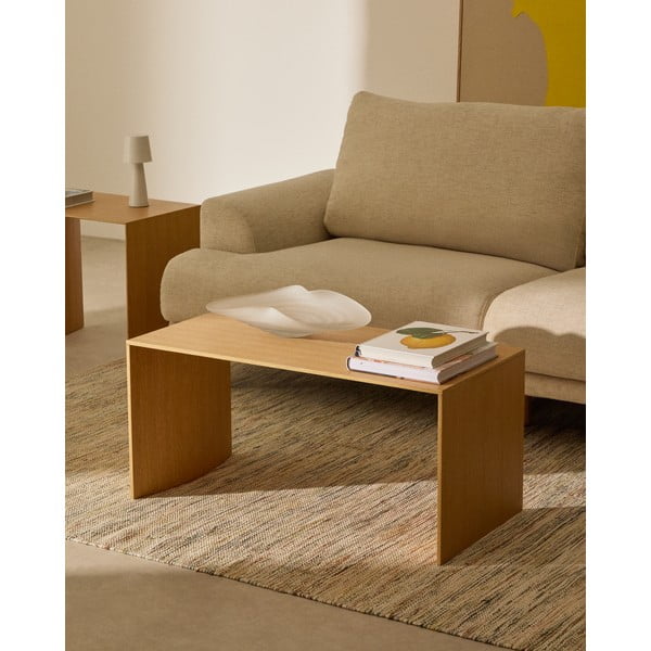 Stolić za kavu u dekoru hrasta u svijetloj prirodnoj boji 45x90 cm Litto – Kave Home-image-1