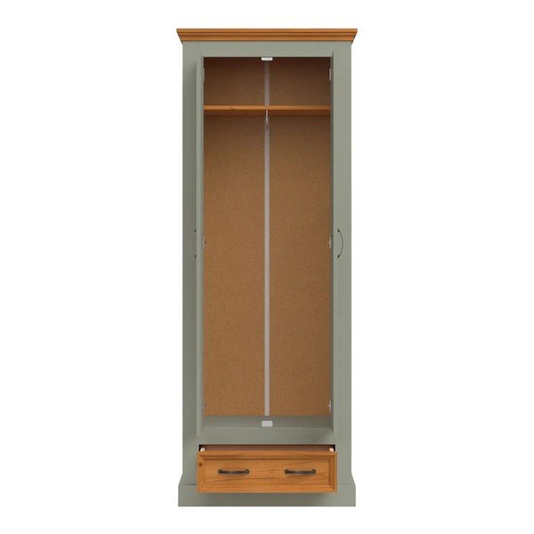 Zeleni/u svijetloj prirodnoj boji ormar od masivnog bora 70x185x40 cm Selma – Støraa-image-2