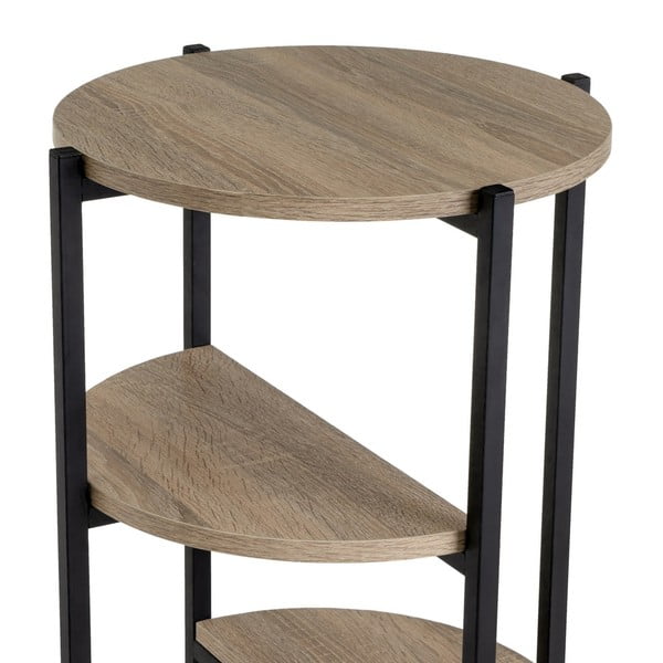 Crni/u prirodnoj boji regal u dekoru hrasta 40x80 cm – Casa Selección-image-3