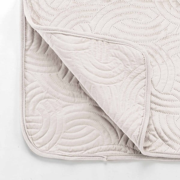 Krem set prekrivača i jastučnice od samta 240x260 cm Solange – douceur d'intérieur-image-3