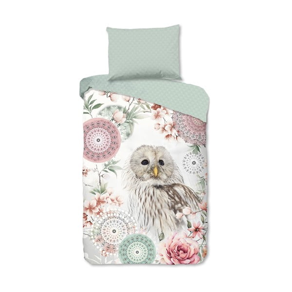 Zelena flanelska posteljina za krevet za jednu osobu 140x200 cm Omaira – HIP