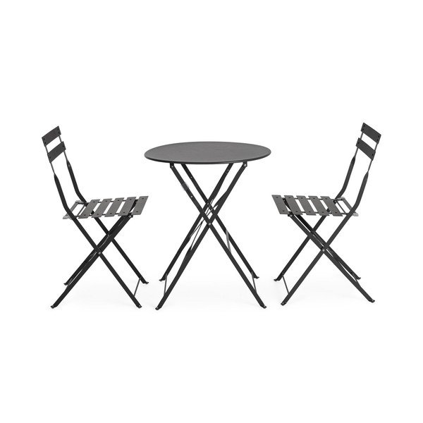 Antracitno sivi željezni vrtni blagovaonski set za 2 osobe Austin – Bizzotto