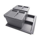 Siva plastična kanta za smeće 2x12 l za odvojeni otpad/ugradbena Metropolis Flip-up – Elletipi
