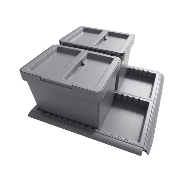 Siva plastična kanta za smeće 2x12 l za odvojeni otpad/ugradbena Metropolis Flip-up – Elletipi