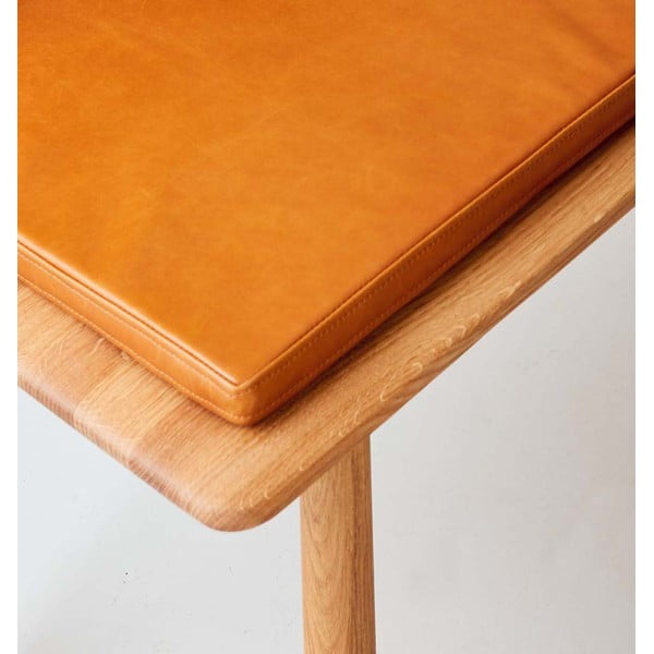 Konjak smeđa kožna klupa Elba - Hammel Furniture-image-2