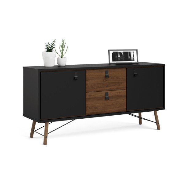Crna komoda u dekoru oraha 150x72x40 cm Ry – Tvilum-image-4