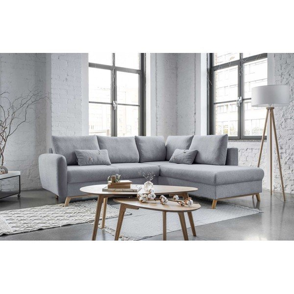 Svijetlo siva kutna garnitura na razvlačenje Miuform Scandic Lagom L, desni kut-image-3