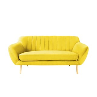 Žuta baršunasta sofa Mazzini Sofas Sardaigne, 158 cm