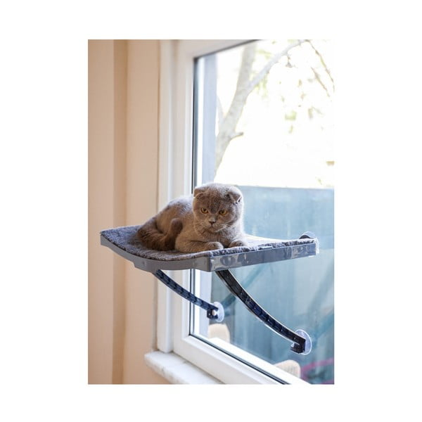 Sivi prozorski krevet za mačke 47x32 cm - Lydia&Co-image-1