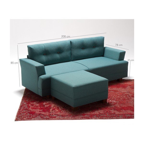 Tirkizna sofa lijevi kut Balcab Home Ingrid-image-4