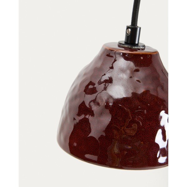 Crvena viseća svjetiljka s keramičkim sjenilom Drava – Kave Home-image-3