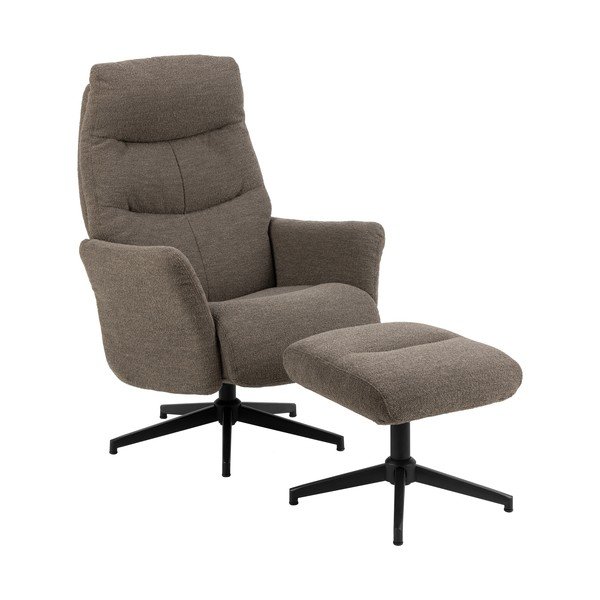 Siva/smeđa fotelja za opuštanje od bouclé tkanine London – Actona