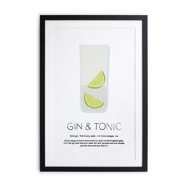Uokviren poster Really Nice Things Gin Tonic, 40 x 50 cm