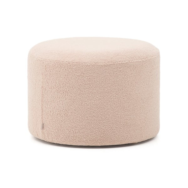 Svijetlo ružičasti tabure od bouclé tkanine Kaeli – Kave Home