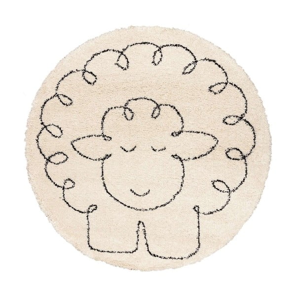 Bež antialergijski dječji tepih ø 160 cm Fluffy Sheep - Yellow Tipi