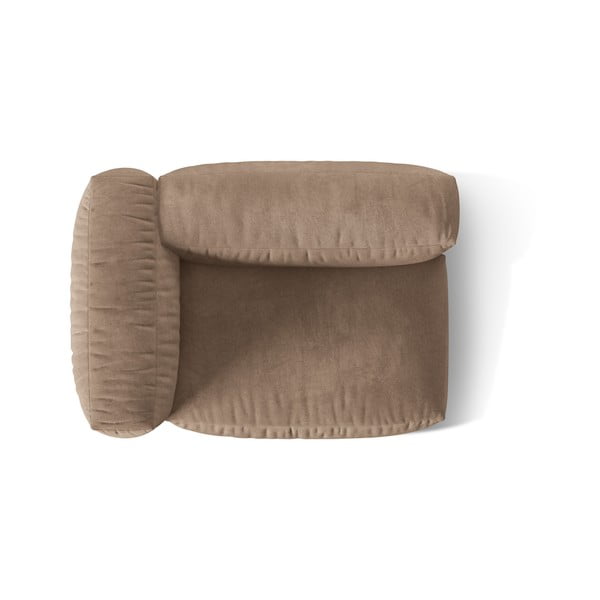 Svjetlo smeđa baršunasti modularna sjedeća garnitura (s lijevim kutom) Martina – Micadoni -image-3