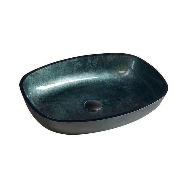 Petrolej zeleni stakleni umivaonik 54x39,5 cm Kvaore – Sapho